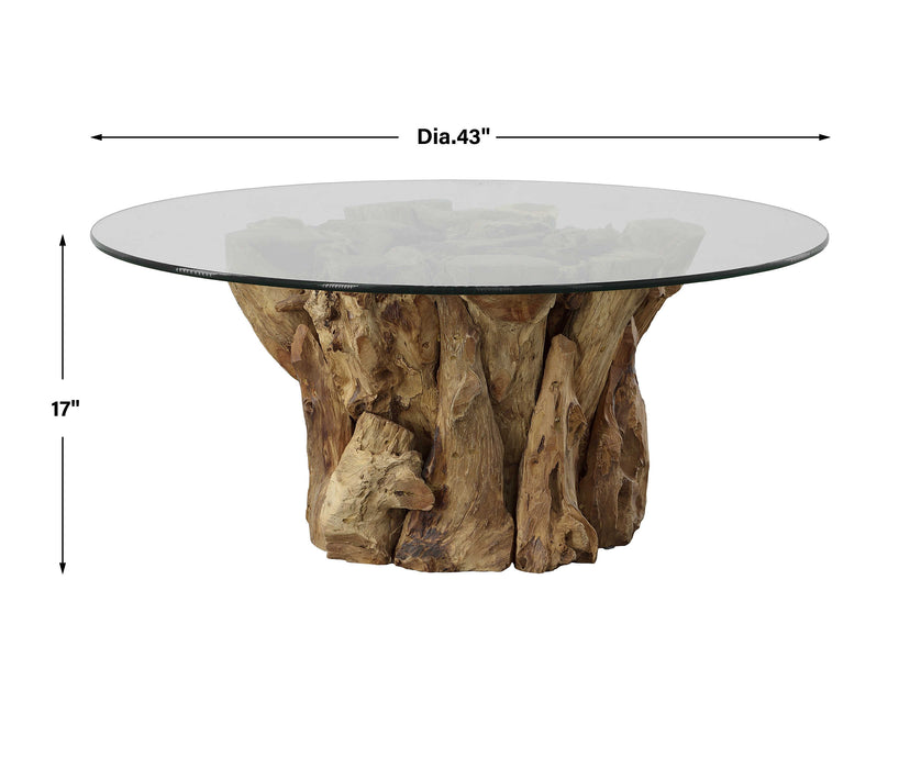 Uttermost - Driftwood Glass Top Large Coffee Table - 22876 - GreatFurnitureDeal