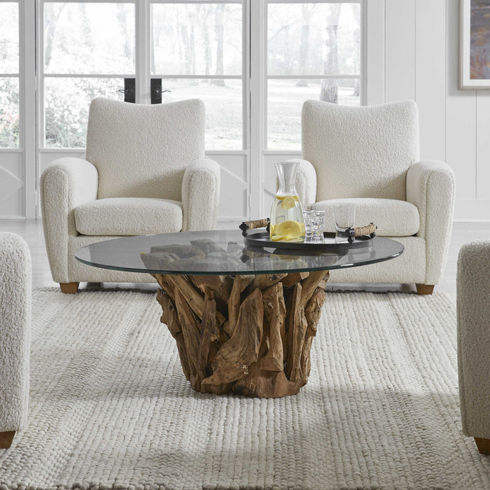 Uttermost - Driftwood Glass Top Large Coffee Table - 22876 - GreatFurnitureDeal