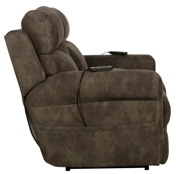 Catnapper - Tranquility Power Headrest Power Lay Flat Loveseat w/CR3 Heat/Massage/Lumbar in Pewter - 63019 - GreatFurnitureDeal