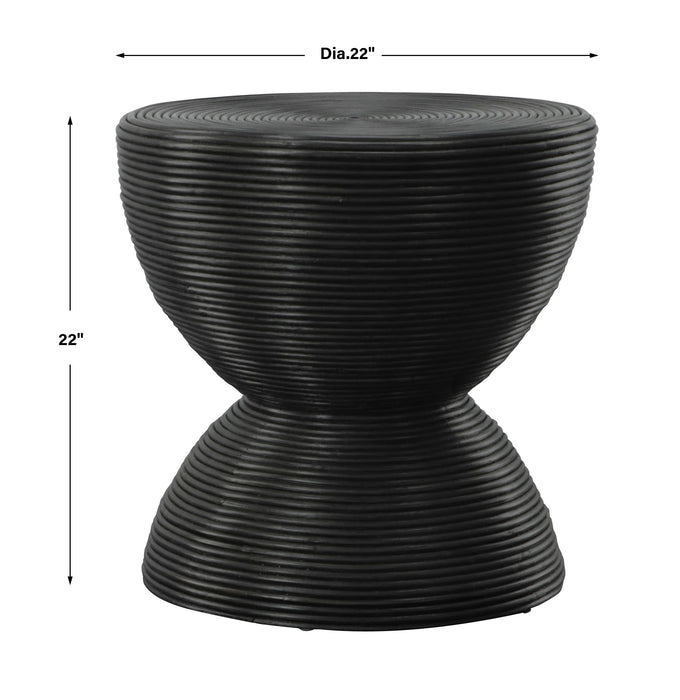 Uttermost - Bongo Black Rattan Side Table - 22899 - GreatFurnitureDeal
