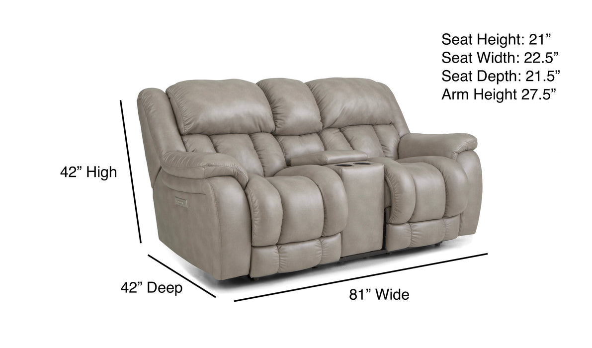 Motion Ease - Global Triple Power Loveseat with Zero Gravity Mechanism in Smoke - 229-26-14 - GreatFurnitureDeal