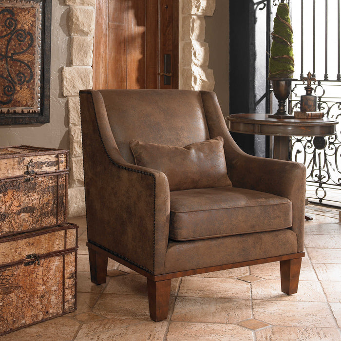 Uttermost - Clay Leather Armchair - 23030 - GreatFurnitureDeal