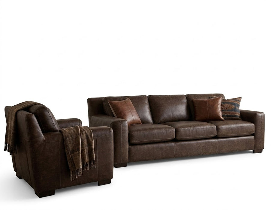 Mariano Italian Leather Furniture - Nora Sofa in Bomber Walnut - NORA-S-3516 Bomber Walnut