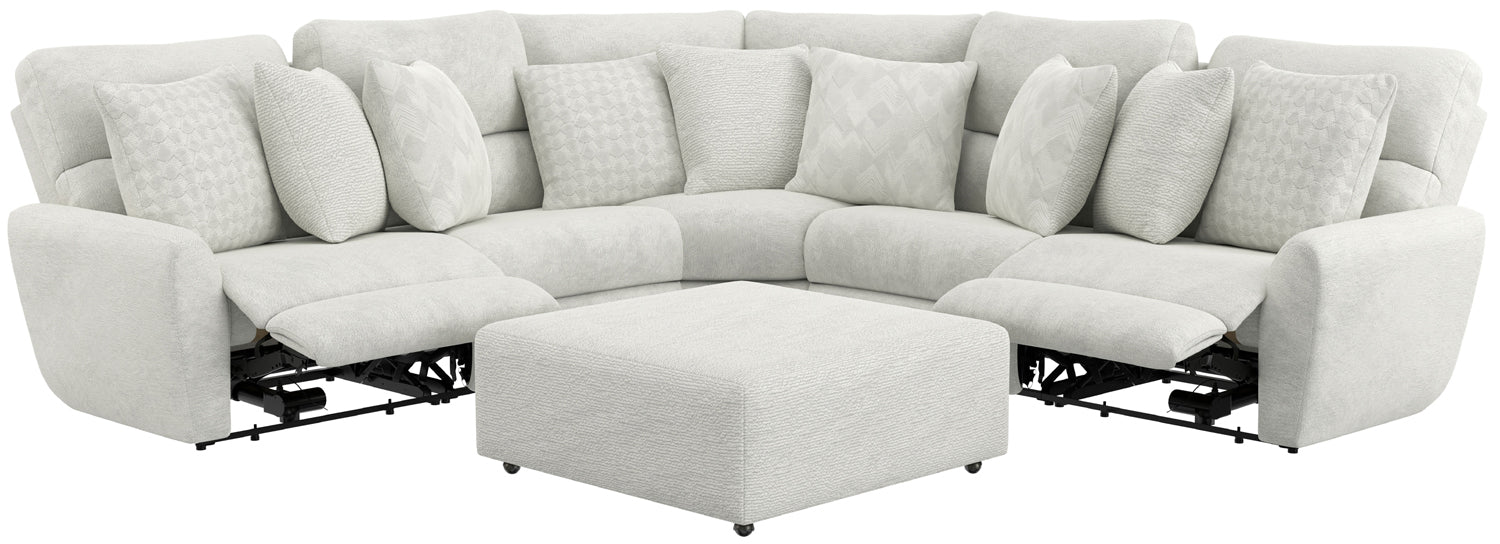 Catnapper - 336 Majesty 3 Piece Power Deep Seat Sectional Sofa in White - 63366-3368-63367-WHITE - GreatFurnitureDeal