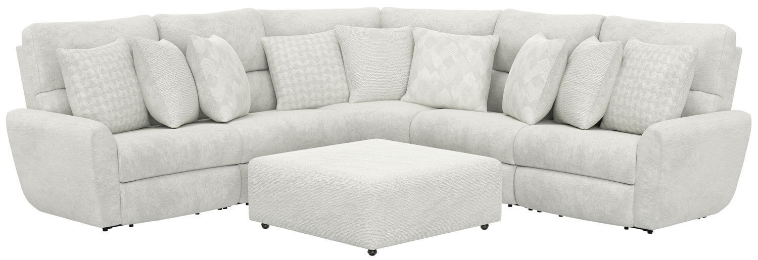 Catnapper - 336 Majesty 4 Piece Power Deep Seat Sectional Sofa in White - 63366-3368-63367-336-28-WHITE - GreatFurnitureDeal