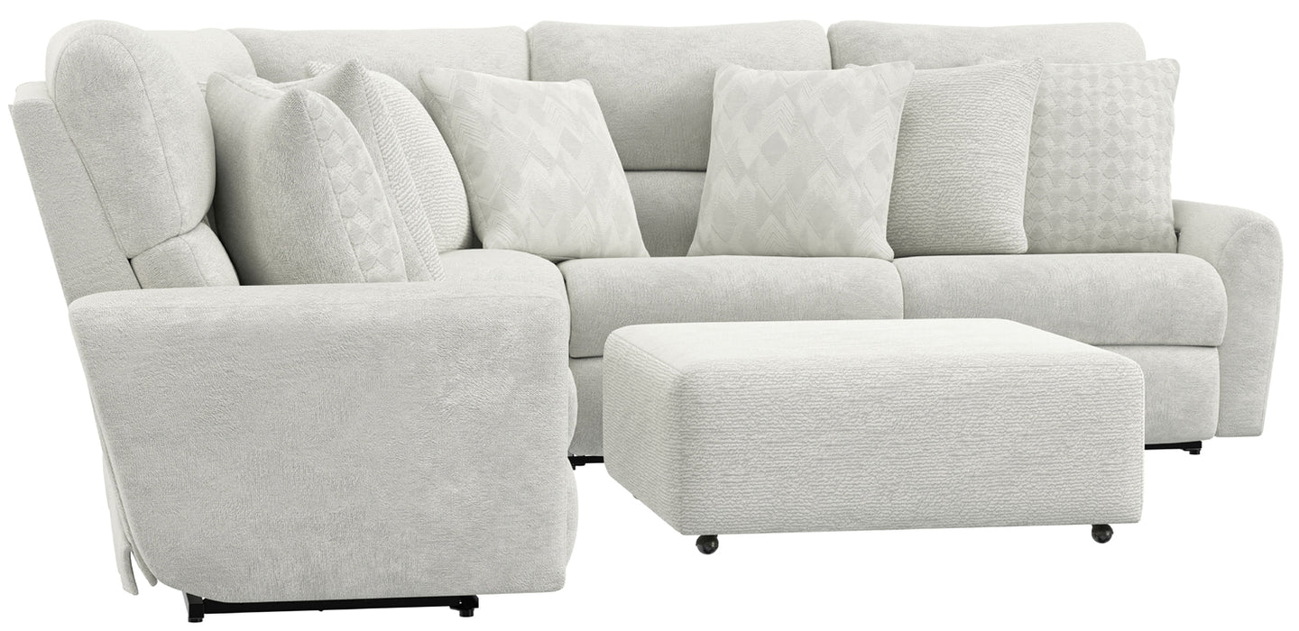 Catnapper - 336 Majesty 3 Piece Power Deep Seat Sectional Sofa in White - 63366-3368-63367-WHITE - GreatFurnitureDeal