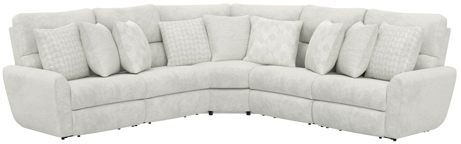 Catnapper - 336 Majesty 3 Piece Power Deep Seat Sectional Sofa in White - 63366-3368-63367-WHITE - GreatFurnitureDeal