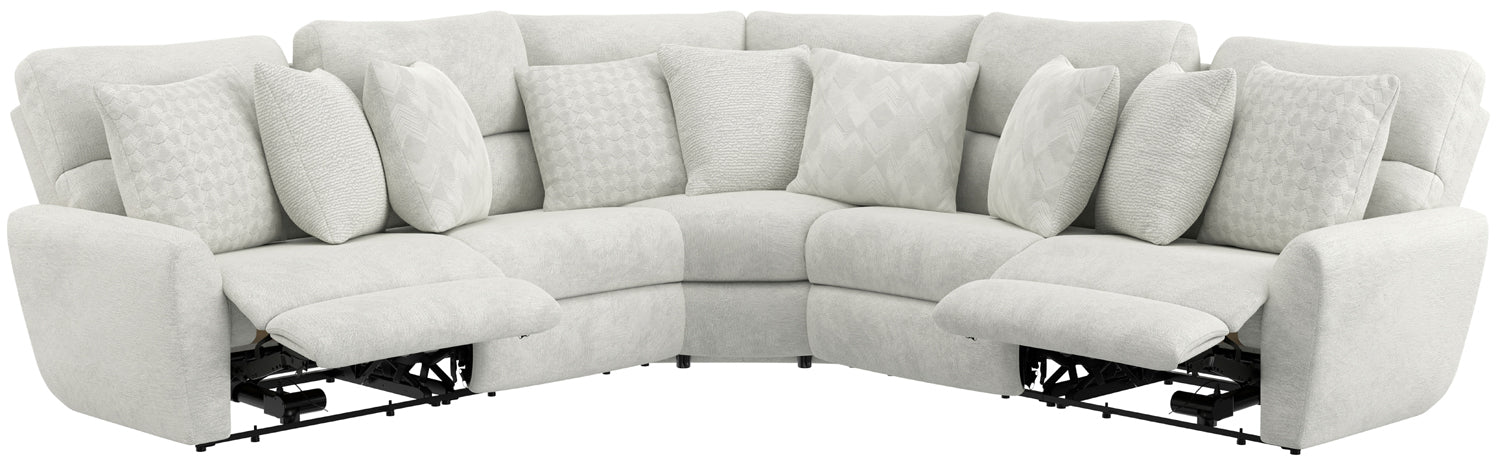 Catnapper - 336 Majesty 3 Piece Power Deep Seat Sectional Sofa in White - 63366-3368-63367-WHITE - GreatFurnitureDeal