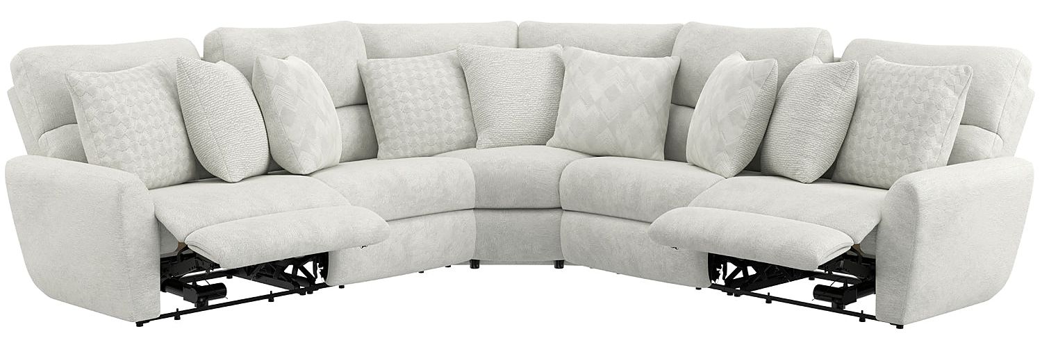 Catnapper - 336 Majesty 3 Piece Power Deep Seat Sectional Sofa in White - 63366-3368-63367-WHITE - GreatFurnitureDeal