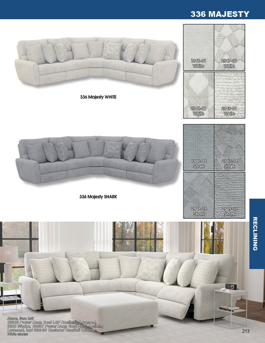 Catnapper - 336 Majesty 3 Piece Power Deep Seat Sectional Sofa in White - 63366-3368-63367-WHITE - GreatFurnitureDeal