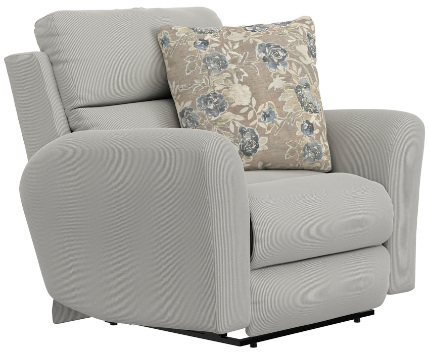 Catnapper - Chappy Lay Flat Recliner with Cocktail Ottoman in Chambray - 23207-23212-CHAMBRAY - GreatFurnitureDeal