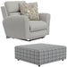 Catnapper - Chappy Power Lay Flat Recliner with Cocktail Ottoman in Chambray - 623207-23212-CHAMBRAY - GreatFurnitureDeal