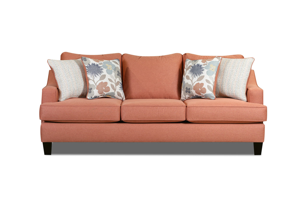 Southern Home Furnishings - Laurent Sofa in Coral - 2330 Laurent Coral - GreatFurnitureDeal