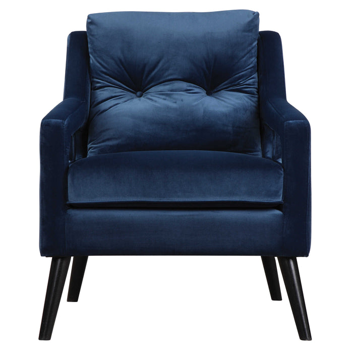 Uttermost - O'Brien Blue Velvet Armchair - 23318 - GreatFurnitureDeal