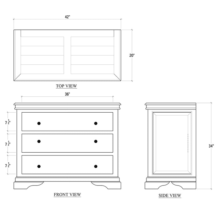 Bramble - Homestead 3 Drawer Chest - BR-23353WHD - GreatFurnitureDeal