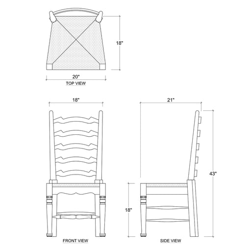 Bramble - English Ladder-Back Dining Chair -Set of 2- BR-23354 - GreatFurnitureDeal