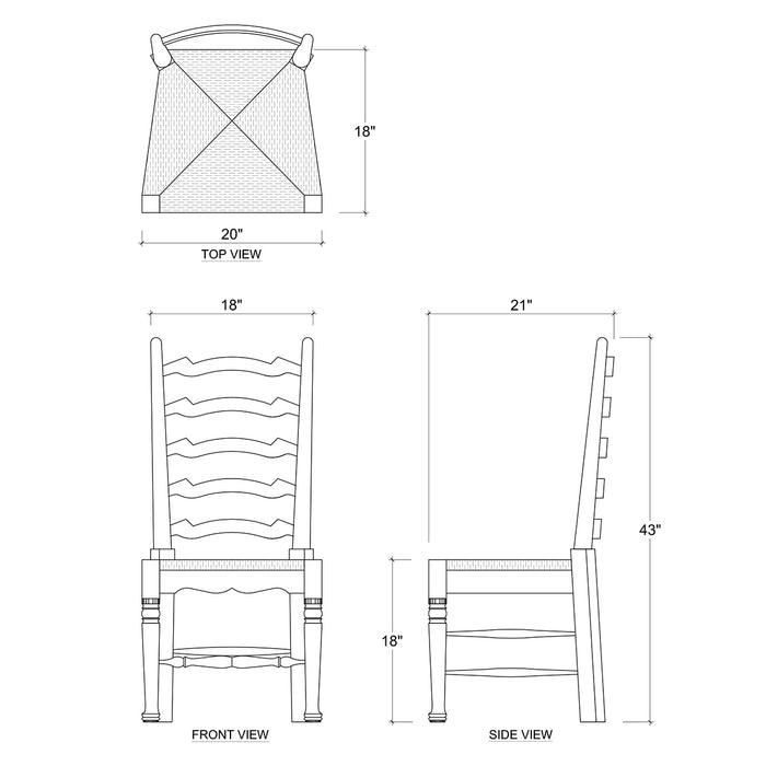 Bramble - English Ladder-Back Dining Chair -Set of 2- BR-23354 - GreatFurnitureDeal