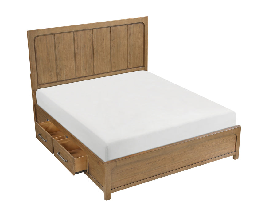 Homelegance - Charlotte California King Platform Bed with Storage Side Rails in Light Brown - 2336K-1CK* - GreatFurnitureDeal