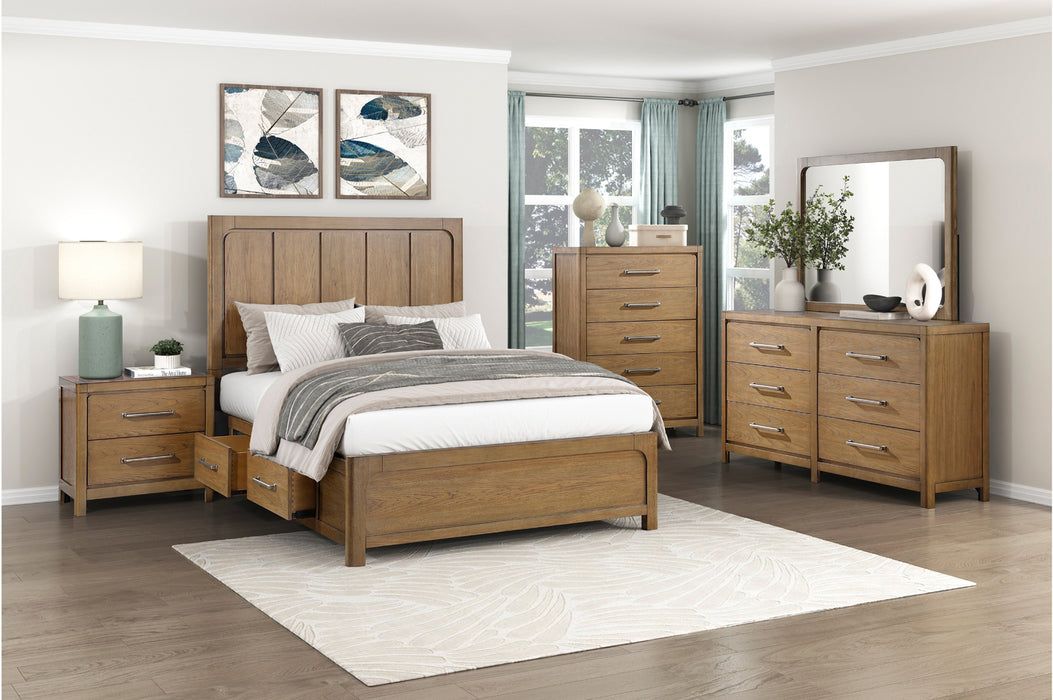 Homelegance - Charlotte Queen Platform Bed with Storage Side Rails in Light Brown - 2336-1* - GreatFurnitureDeal