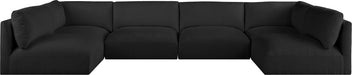Meridian Furniture - Ease 152" Fabric Upholstered 6 Piece Modular Sectional - 696Black-Sec6A - GreatFurnitureDeal