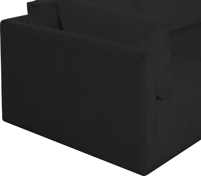 Meridian Furniture - Ease 152" Fabric Upholstered 6 Piece Modular Sectional - 696Black-Sec6A - GreatFurnitureDeal