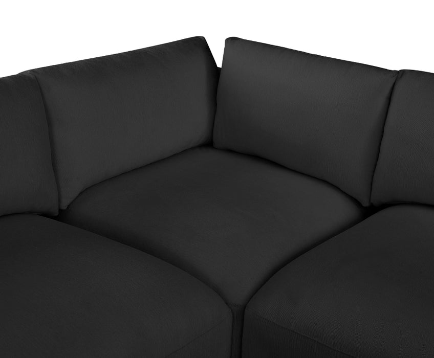 Meridian Furniture - Ease 152" Fabric Upholstered 6 Piece Modular Sectional - 696Black-Sec6A - GreatFurnitureDeal