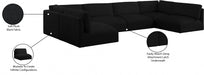 Meridian Furniture - Ease 152" Fabric Upholstered 6 Piece Modular Sectional - 696Black-Sec6A - GreatFurnitureDeal