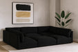 Meridian Furniture - Ease 114" Fabric Upholstered 6 Piece Modular Sectional - 696Black-Sec6B - GreatFurnitureDeal
