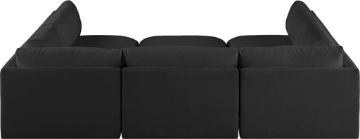 Meridian Furniture - Ease 114" Fabric Upholstered 6 Piece Modular Sectional - 696Black-Sec6B - GreatFurnitureDeal