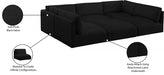 Meridian Furniture - Ease 114" Fabric Upholstered 6 Piece Modular Sectional - 696Black-Sec6B - GreatFurnitureDeal