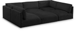 Meridian Furniture - Ease 114" Fabric Upholstered 6 Piece Modular Sectional - 696Black-Sec6B - GreatFurnitureDeal