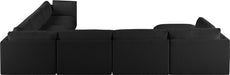Meridian Furniture - Ease 152" Fabric Upholstered 7 Piece Modular Sectional - 696Black-Sec7A - GreatFurnitureDeal