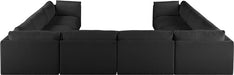 Meridian Furniture - Ease 152" Fabric Upholstered 8 Piece Modular Sectional - 696Black-Sec8A - GreatFurnitureDeal