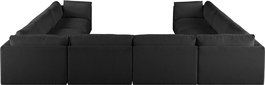 Meridian Furniture - Ease 152" Fabric Upholstered 8 Piece Modular Sectional - 696Black-Sec8A - GreatFurnitureDeal