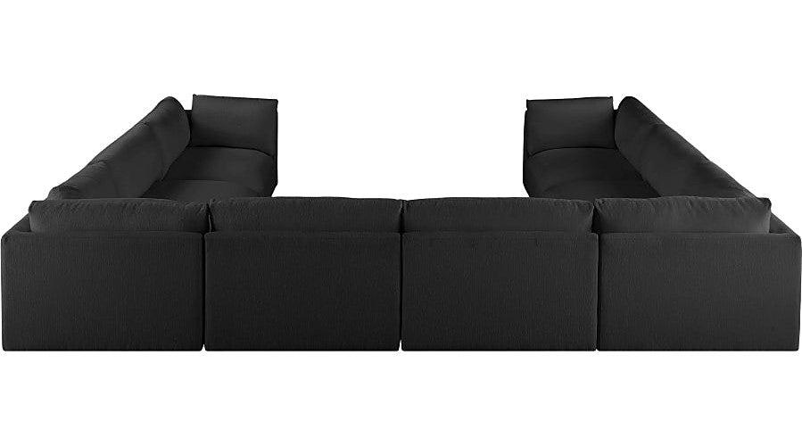 Meridian Furniture - Ease 152" Fabric Upholstered 8 Piece Modular Sectional - 696Black-Sec8A - GreatFurnitureDeal