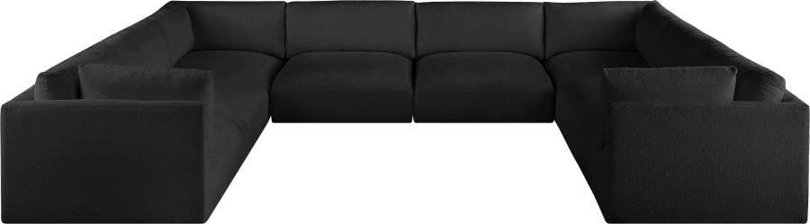 Meridian Furniture - Ease 152" Fabric Upholstered 8 Piece Modular Sectional - 696Black-Sec8A - GreatFurnitureDeal