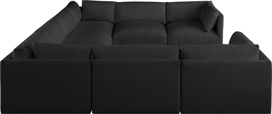 Meridian Furniture - Ease 152" Fabric Upholstered 8 Piece Modular Sectional - 696Black-Sec8A - GreatFurnitureDeal