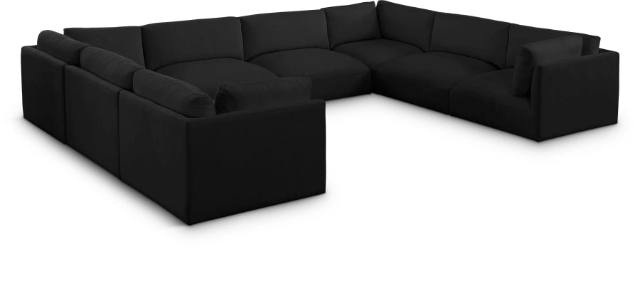Meridian Furniture - Ease 152" Fabric Upholstered 8 Piece Modular Sectional - 696Black-Sec8A - GreatFurnitureDeal