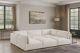 Meridian Furniture - Ease 114" Fabric Upholstered 6 Piece Modular Sectional - 696Cream-Sec6B - GreatFurnitureDeal