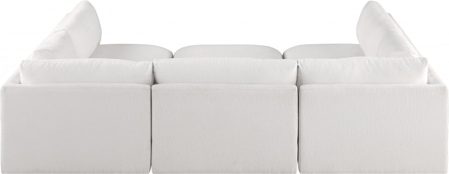 Meridian Furniture - Ease 114" Fabric Upholstered 6 Piece Modular Sectional - 696Cream-Sec6B - GreatFurnitureDeal
