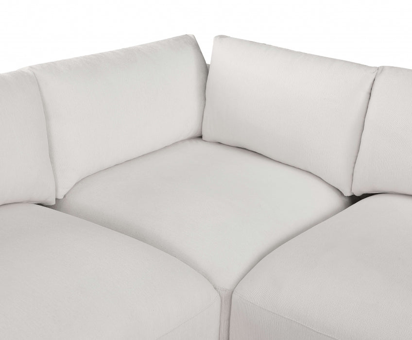 Meridian Furniture - Ease 114" Fabric Upholstered 6 Piece Modular Sectional - 696Cream-Sec6B - GreatFurnitureDeal