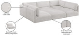Meridian Furniture - Ease 114" Fabric Upholstered 6 Piece Modular Sectional - 696Cream-Sec6B - GreatFurnitureDeal