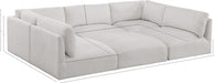 Meridian Furniture - Ease 114" Fabric Upholstered 6 Piece Modular Sectional - 696Cream-Sec6B - GreatFurnitureDeal