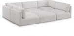 Meridian Furniture - Ease 114" Fabric Upholstered 6 Piece Modular Sectional - 696Cream-Sec6B - GreatFurnitureDeal