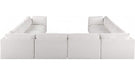 Meridian Furniture - Ease 152" Fabric Upholstered 8 Piece Modular Sectional - 696Cream-Sec8A - GreatFurnitureDeal