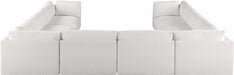 Meridian Furniture - Ease 152" Fabric Upholstered 8 Piece Modular Sectional - 696Cream-Sec8A - GreatFurnitureDeal