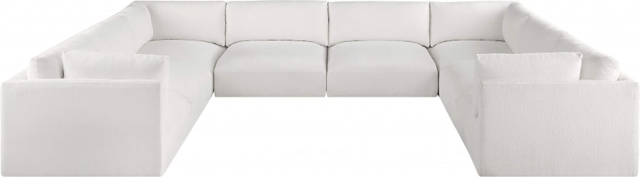 Meridian Furniture - Ease 152" Fabric Upholstered 8 Piece Modular Sectional - 696Cream-Sec8A - GreatFurnitureDeal