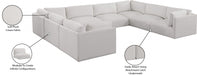 Meridian Furniture - Ease 152" Fabric Upholstered 8 Piece Modular Sectional - 696Cream-Sec8A - GreatFurnitureDeal