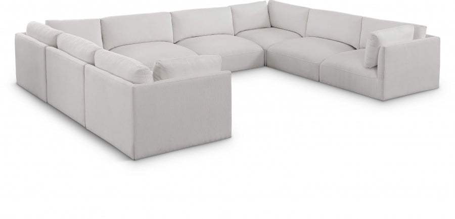 Meridian Furniture - Ease 152" Fabric Upholstered 8 Piece Modular Sectional - 696Cream-Sec8A - GreatFurnitureDeal