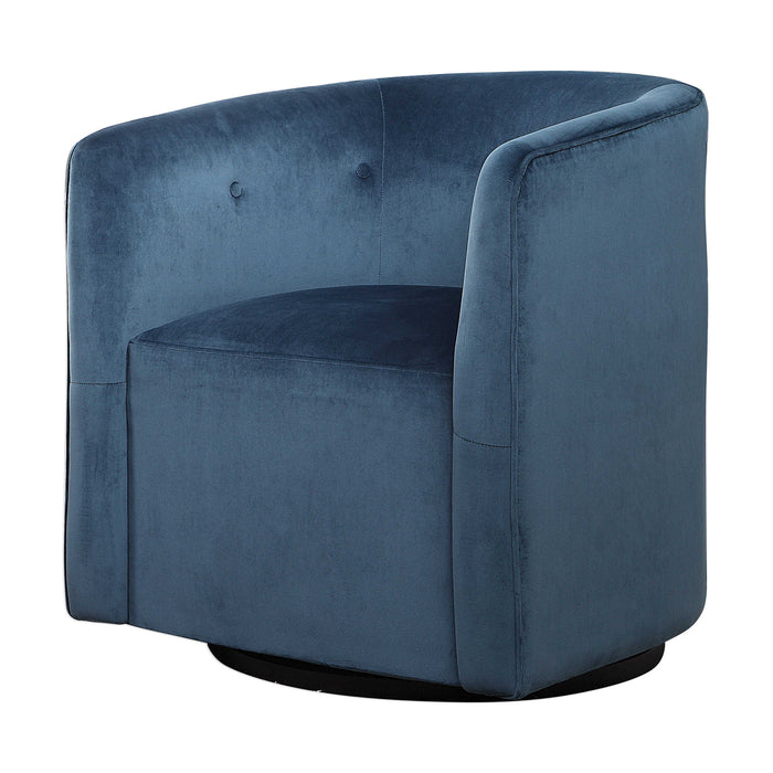 Uttermost - Mallorie Blue Swivel Chair - 23491 - GreatFurnitureDeal
